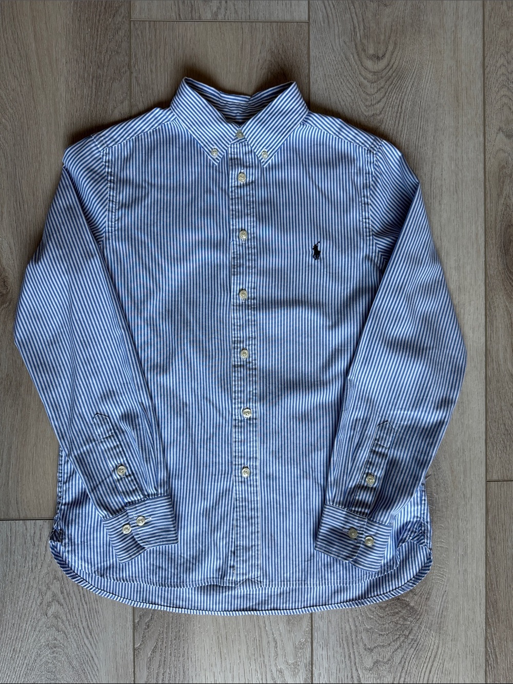 Polo by Ralph Lauren Light Blue & White Striped Button-Down Shirt